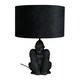 image 4 of ValueLights Gus Painted Black Table Lamp with Medium Black Drum Shade