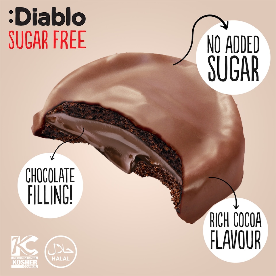 image 1 of Diablo No Added Sugar Cookies and Cream Dark Chocolate 128g 3 Pack