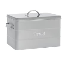 Harbour Housewares Vintage Metal Kitchen Bread Bin - Grey