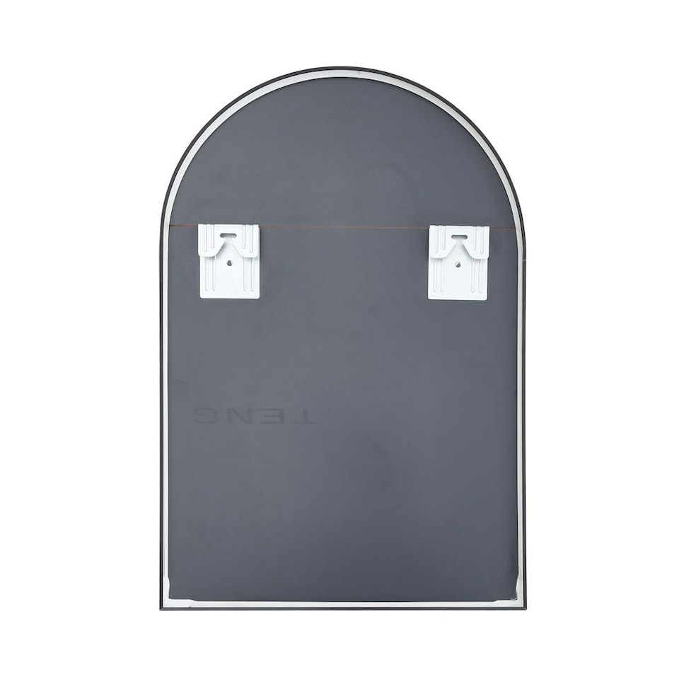 image 1 of Living and Home Arched Wall Mirror with Black Aluminum Frame - 40cm W x 60cm H