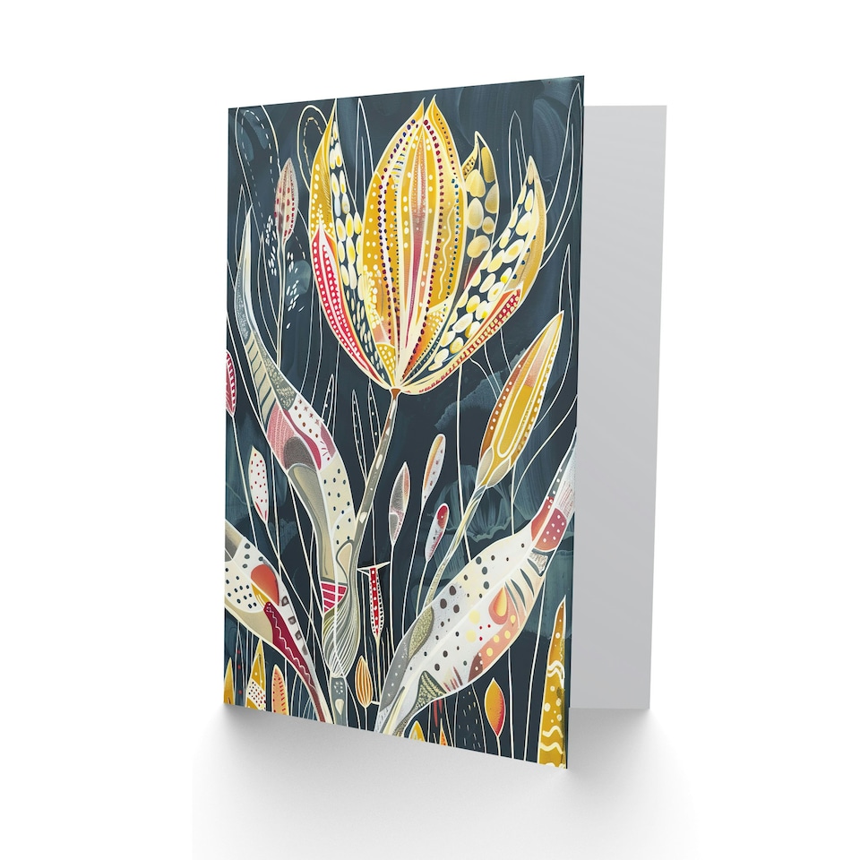 image 1 of Floral Botanical Patterns Leaves Modern Bold Her Birthday Card