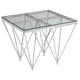 image 3 of Sleek Spike Base Coffee Table, Silver Finish Modern Coffee Table For Livingroom, Durable Decorative Table Silver