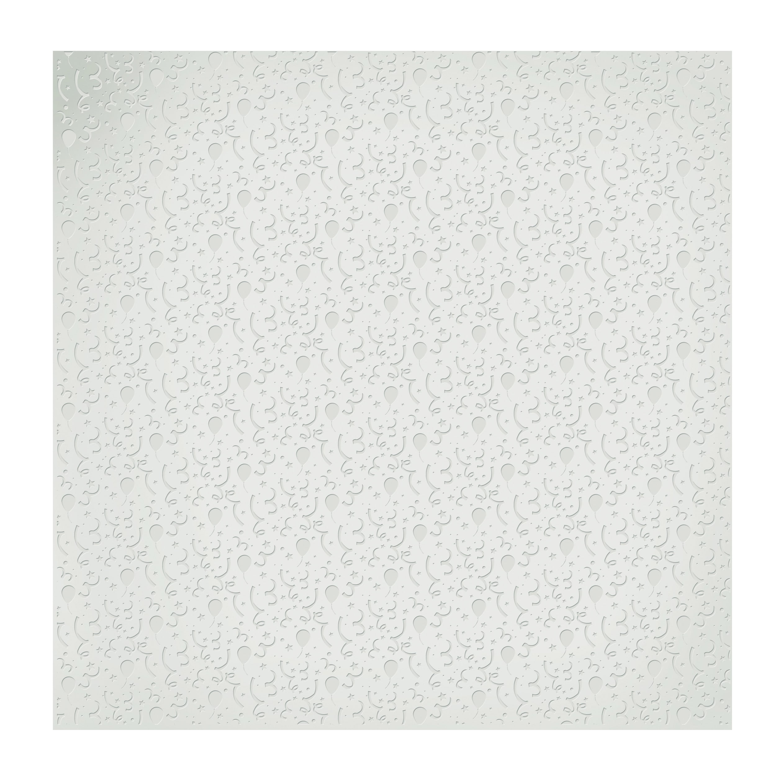KitchenCraft Silicone Icing Embossing Mat, Celebration & Balloon Pattern in White