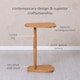 image 4 of Alina Side Table Solid Wood Bedside Table for Living Room and Bedroom | Brown | Mid Tone Honey | 1