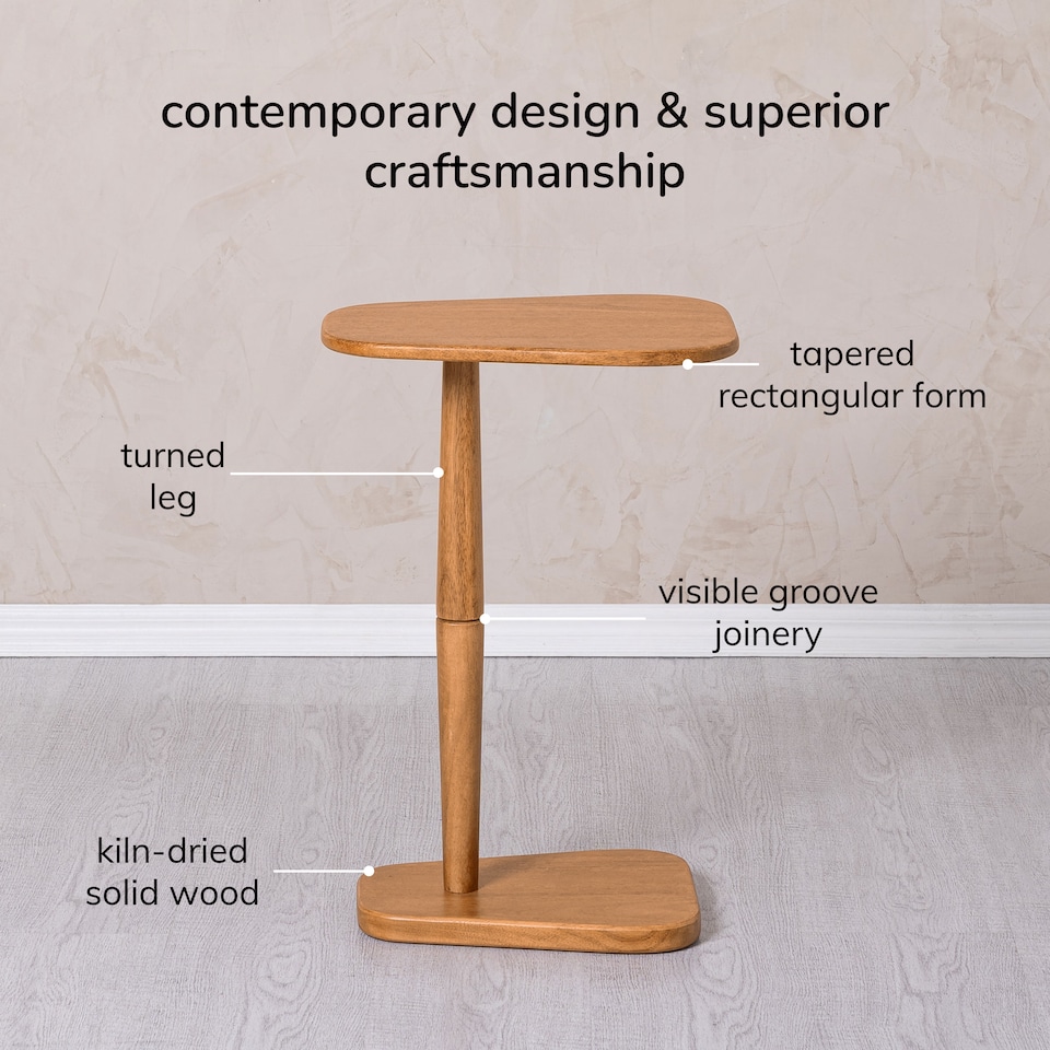 image 1 of Alina Side Table Solid Wood Bedside Table for Living Room and Bedroom | Brown | Mid Tone Honey | 1
