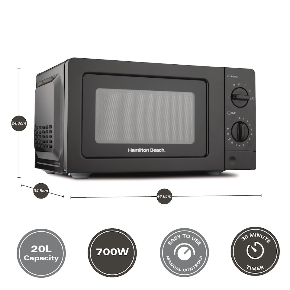 image 1 of Hamilton Beach 20L Standard Black Microwave