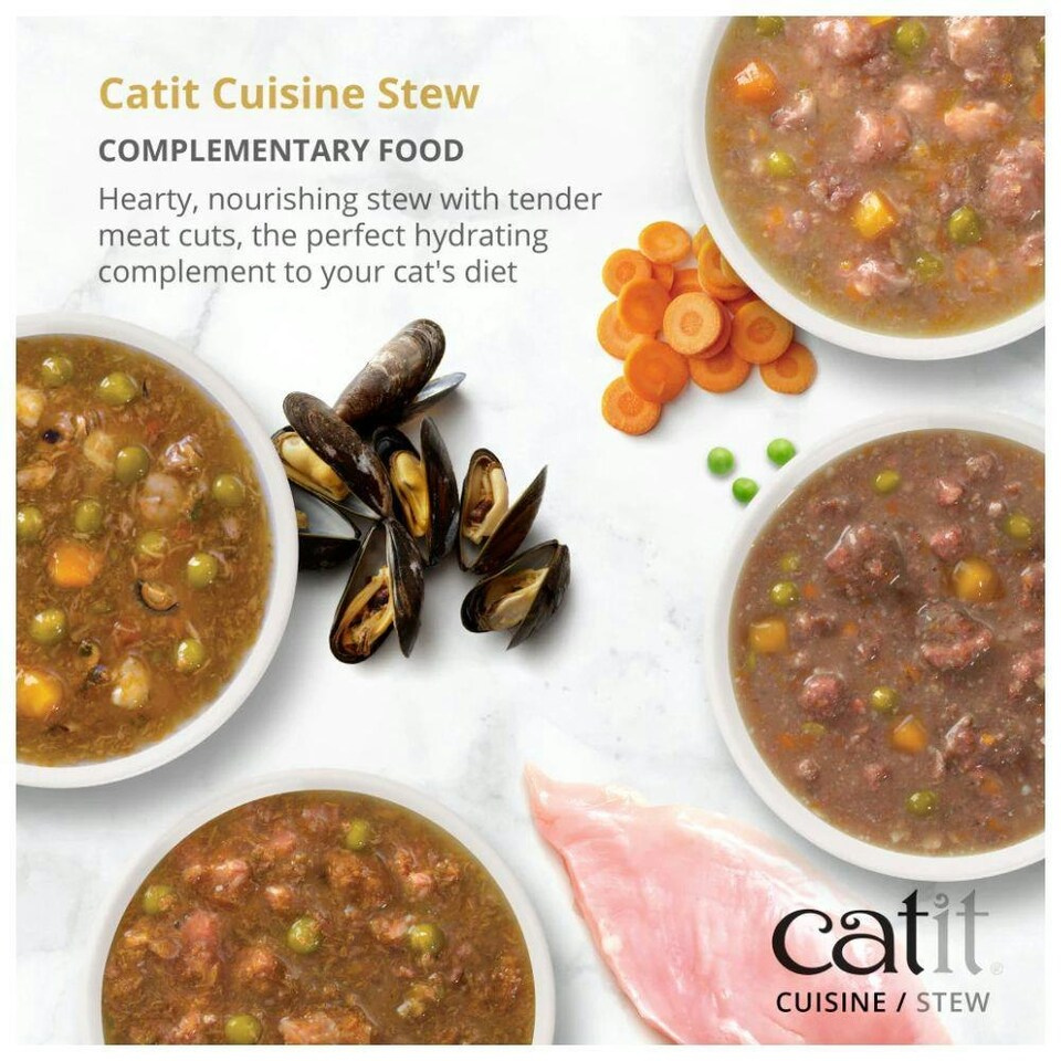 image 1 of Catit Cuisine Stew with Chicken & Tuna 95g Wet Cat Food (Bundle of 12)
