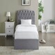 image 5 of 5ft King Size Ottoman gas liftup storage bed frame,fabric upholstered, light grey,buttoned back,curved bed frame,bedstead