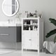 image 2 of HOMCOM Modern Bathroom Storage Cabinet, Freestanding Bathroom Cabinet with Open Shelves, a Cupboard with Doors and Adjustable Shelves, White