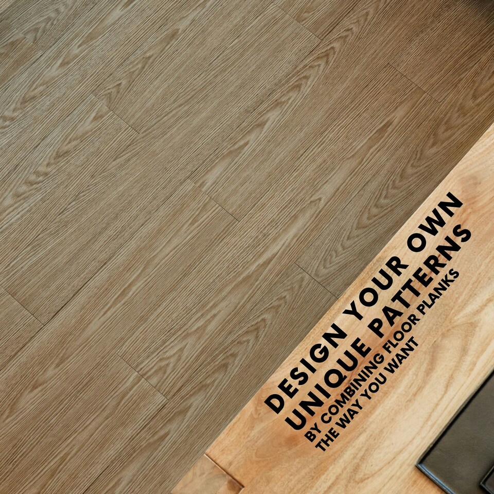 image 1 of NOVECRAFTO Self Adhesive Vinyl Floor Planks – Peel & Stick Flooring – Beige Grey Wood Effect – Easy DIY Installation – Durable & Waterproof Tiles | Brown | 4.17 sqm