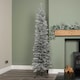 image 2 of 6ft (1.8m) Grey Artificial Pencil Christmas Tree With Green Metal Stand and 321 Tips
