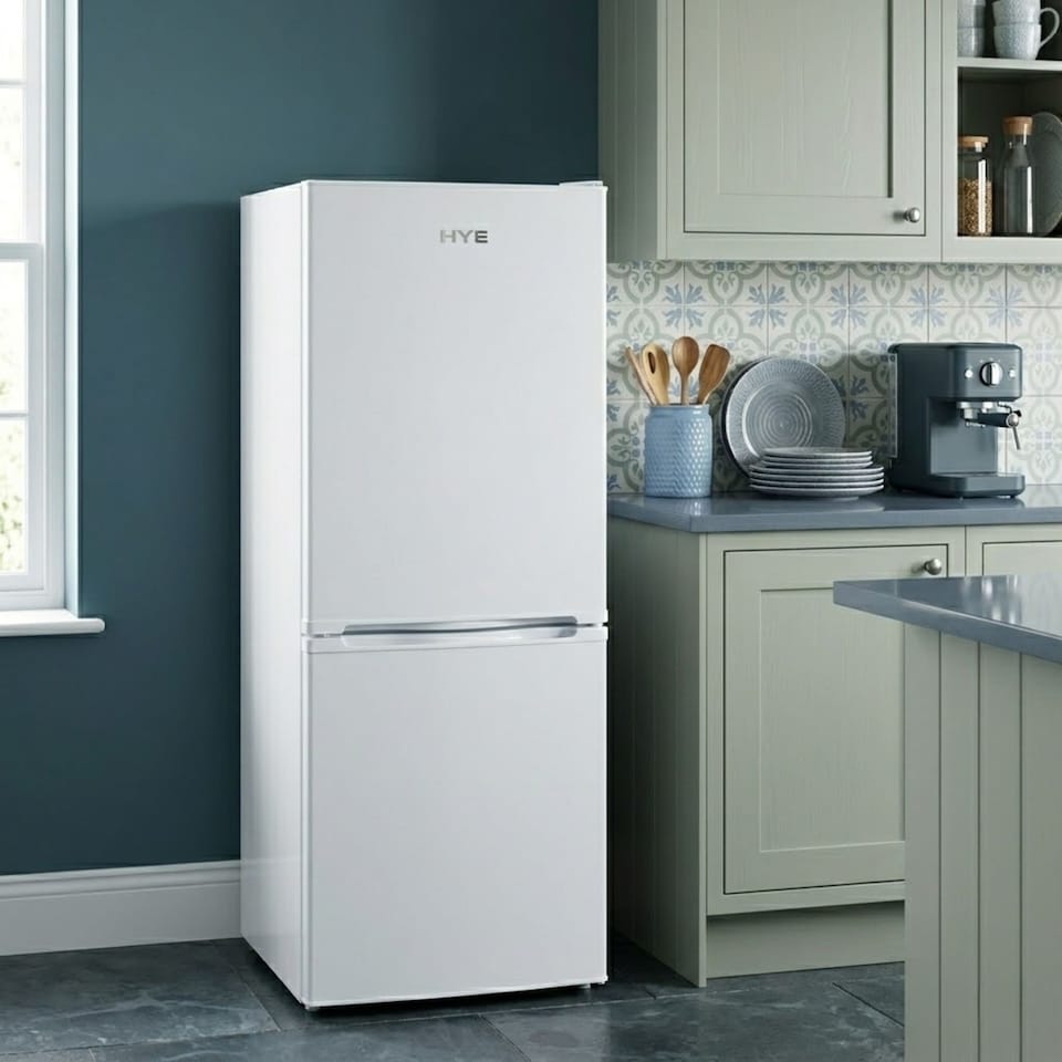 image 1 of HYE 60-40 Freestanding Fridge Freezer, 137 Litre, 48cm, White - RF01FF137W24
