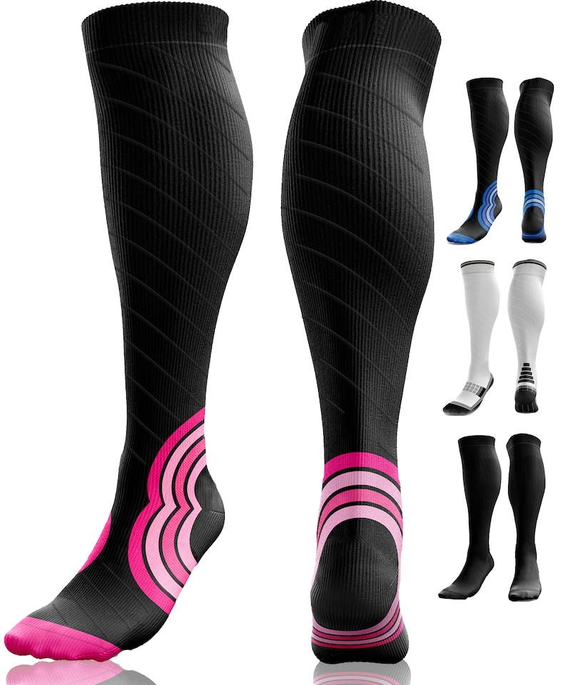 image 1 of aZengear Compression Socks for Women and Men - Seamless Toe, Padded Heel and Sole