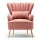 image 1 of Living and Home Curved Back Armchair with Lumbar Pillow and Footstool - Ash Pink