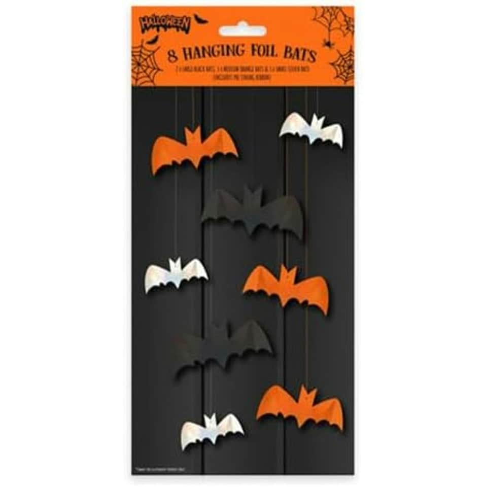 image 1 of Pack of 8 Halloween Hanging Decorative Bats