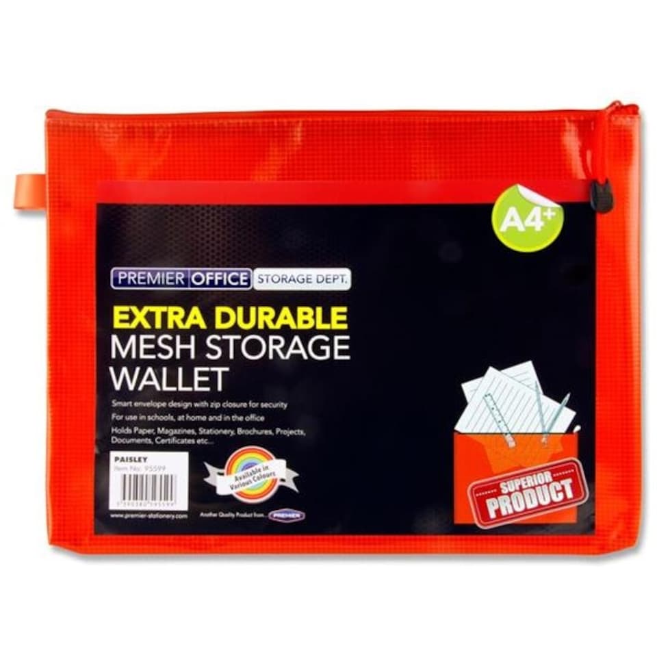 image 1 of A4+ Extra Durable Pumpkin Orange Mesh Wallet by Premto