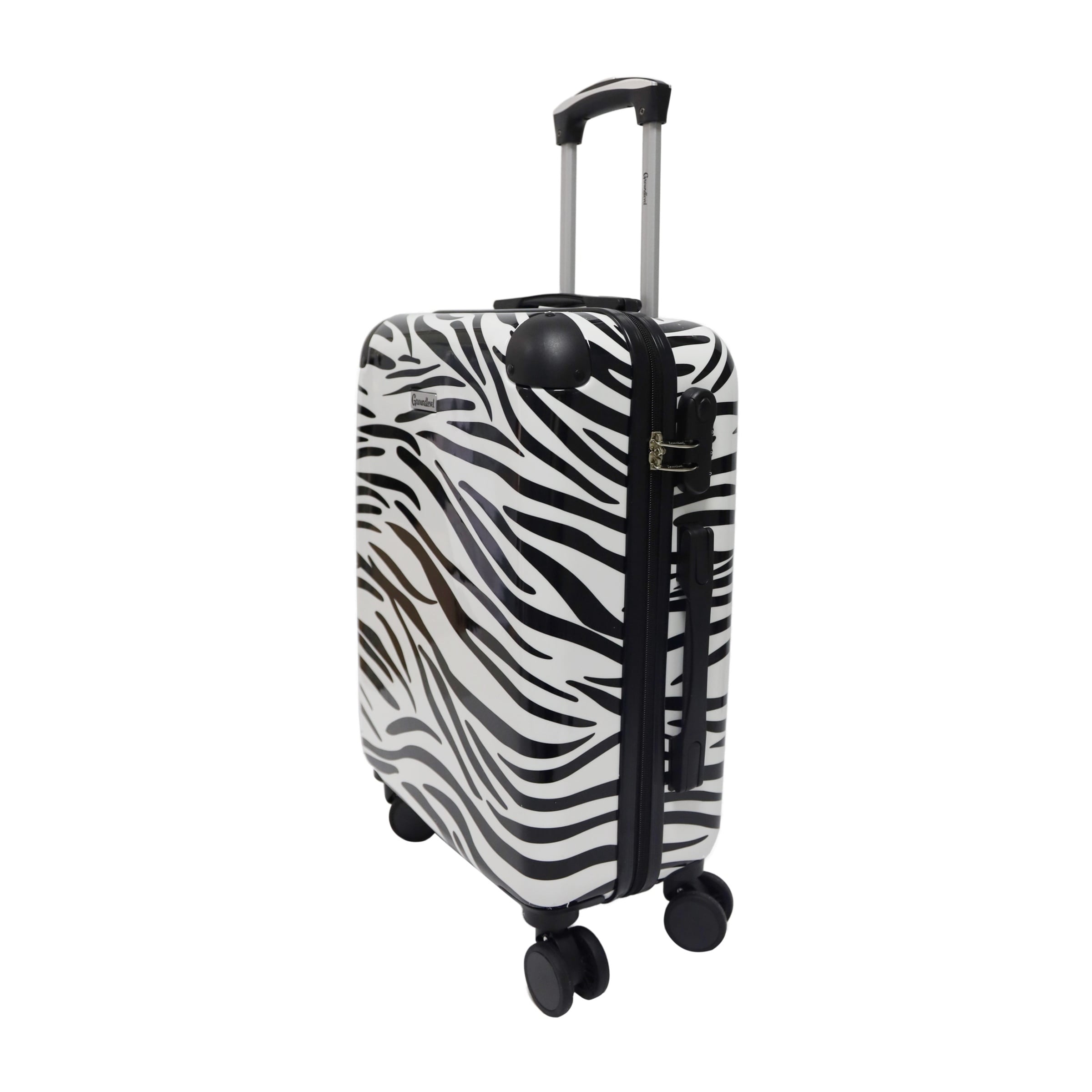 Groundlevel Animal Print Hard Shell Cabin Suitcase Carry On Spinner Travel Luggage | Multi | Zebra