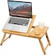 image 1 of Bamboo Folding Laptop Stand Adjustable Angle Bed Breakfast Tray Table Macbook PC | Multi