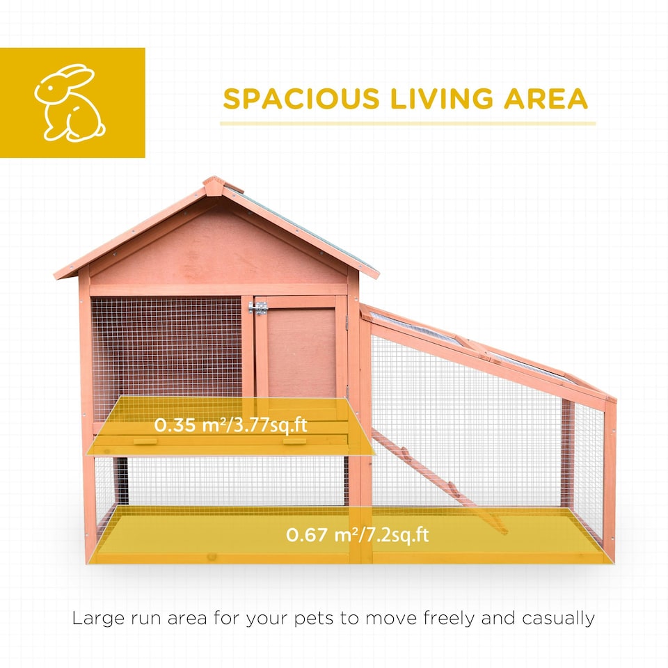 image 1 of PawHut Rabbit Hutch, 2 Tier Bunny House with Asphalt Roof, Ramp, tray, Green