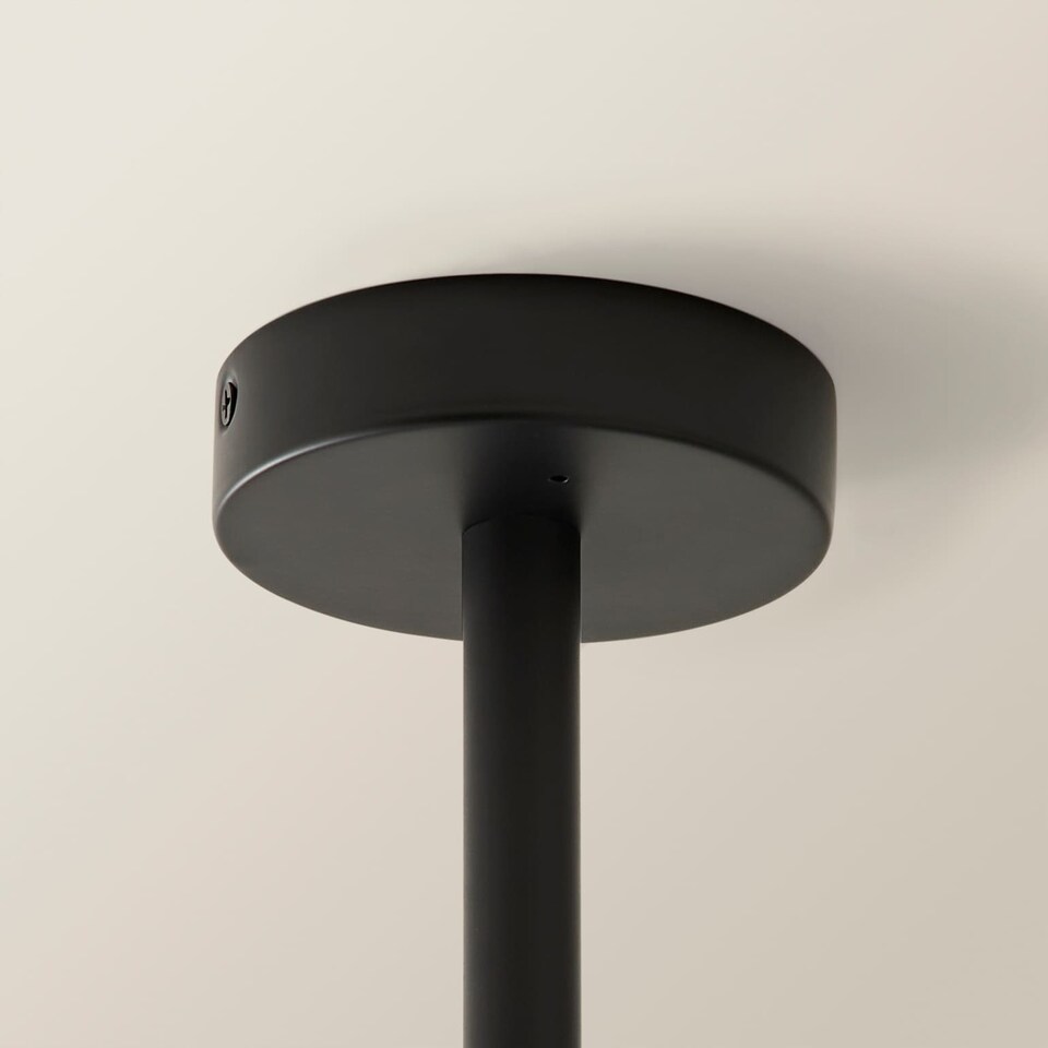 image 1 of ValueLights Darla Black Opaque Globe Bathroom Ceiling Light & Bulbs | Black