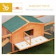 image 5 of PawHut Rabbit Hutch, Wooden Bunny House w/ Tray & Ramps, for Garden, Orange