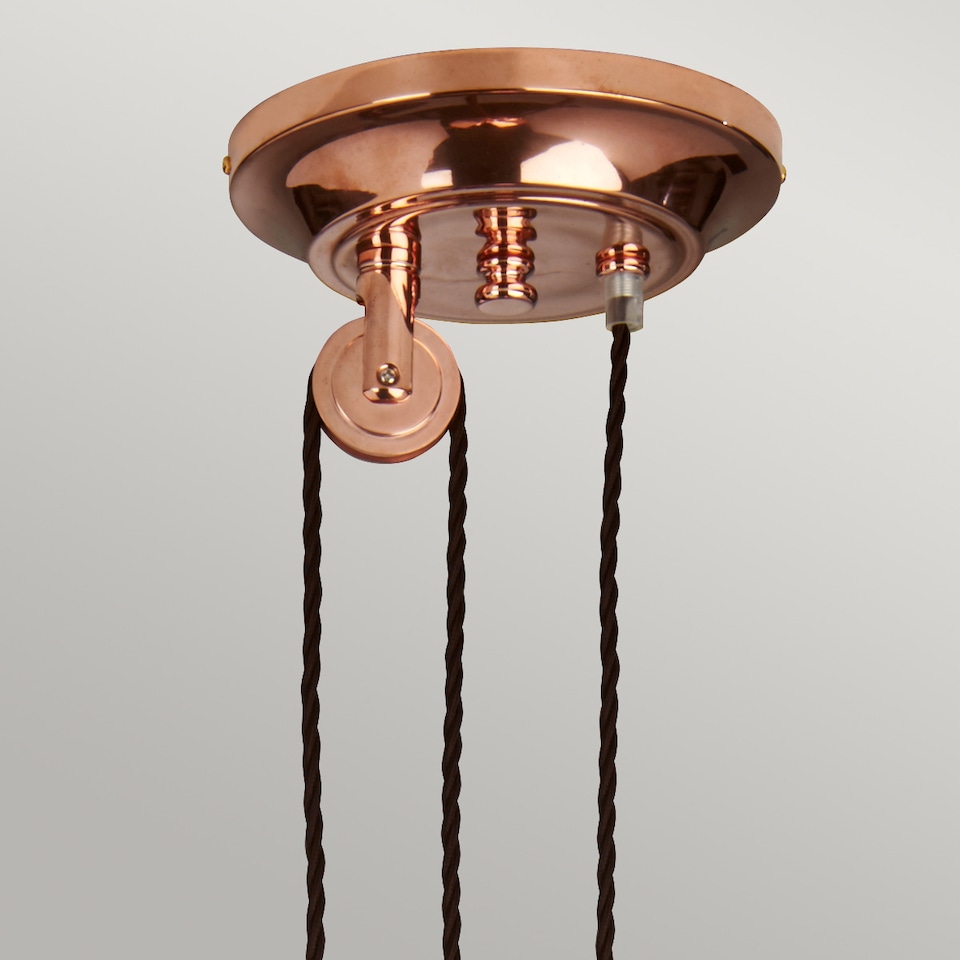 image 1 of Provence 1 Light Rise & Fall Dome Ceiling Pendant Polished Copper, E27