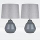 image 1 of First Choice Lighting Pair of Grey 39cm Touch Lamps with Grey Shades Grey | Grey