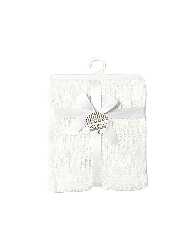 Baby Shawl - 75cm x 100cm | White