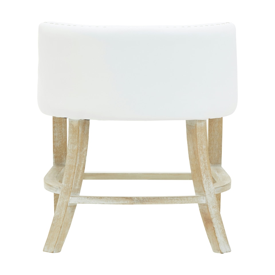 image 1 of Interiors by Premier White Bar Stool with Back, Velvet Seat Breakfast Bar Chair, Kitchen Stool with Footrest, Chair for Bar, Home