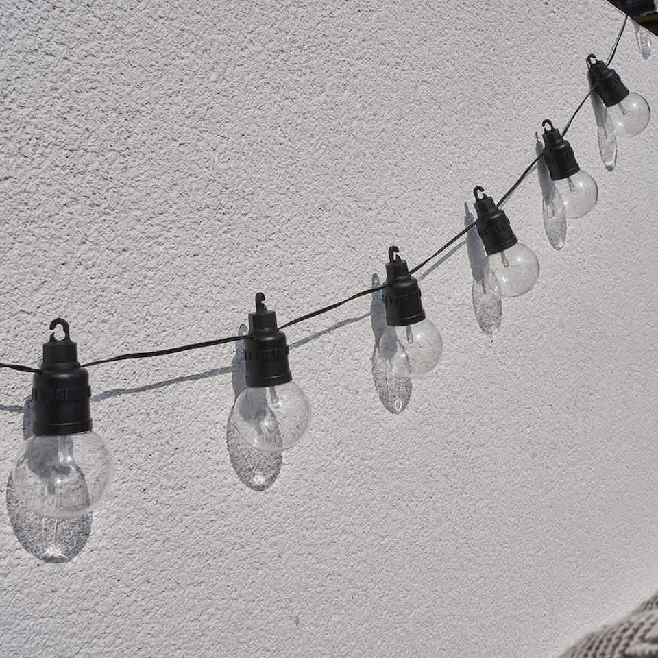 image 1 of ValueLights Festoon 30 Set Black Outdoor String Festoon Globe Lights Warm White