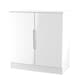 image 4 of Lucca 2 Door Cabinet in White Gloss & White Matt (Ready Assembled) | White | White Gloss & White Matt