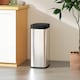 image 9 of HOMCOM 50L Sensor Bin, Automatic Touchless Kitchen Bin with Motion Sensor, Manual Override, Battery Operated, Fingerprint-Resistant, Inner-Bucket-Free, for Kitchen, Bedroom, Home Office, Silver Tone | Silver | Silver