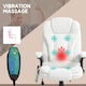 image 4 of Vinsetto Office Chair, Ergonomic Desk Chair with 6-Point Massage and Back Heated, Boucle-Feel Fabric Computer Gaming Chair with Arms, Lumbar Support, White