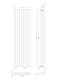image 2 of Vertical Double Panel Designer Radiator, 1800 x 528mm - Gloss White | White | Gloss White | 1