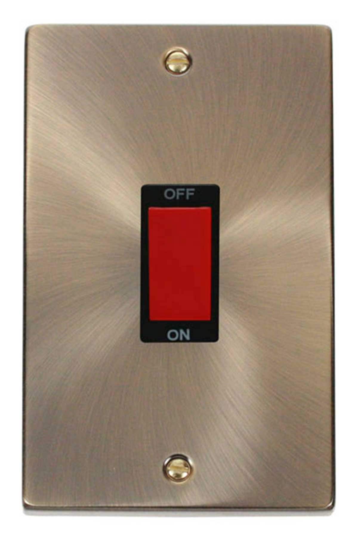 SE HOME Antique Brass 2 Gang Size 45A Switch Brown Antique Brass