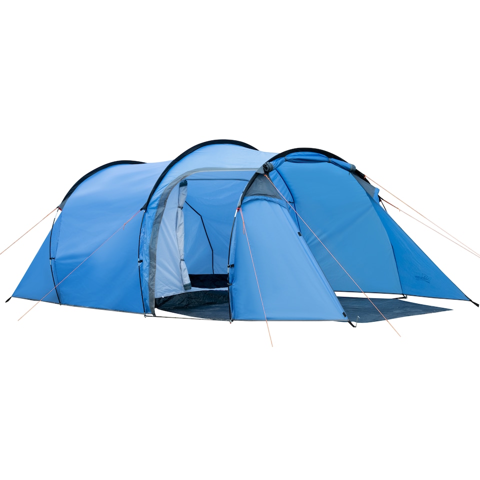 image 1 of Outsunny 3 Man 2 Room Tent Camping Tent With Living Area Air Vents Blue