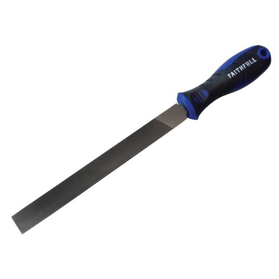 Faithfull Engineer's Hand File, Handled - Multi Colour - 200mm (8in)