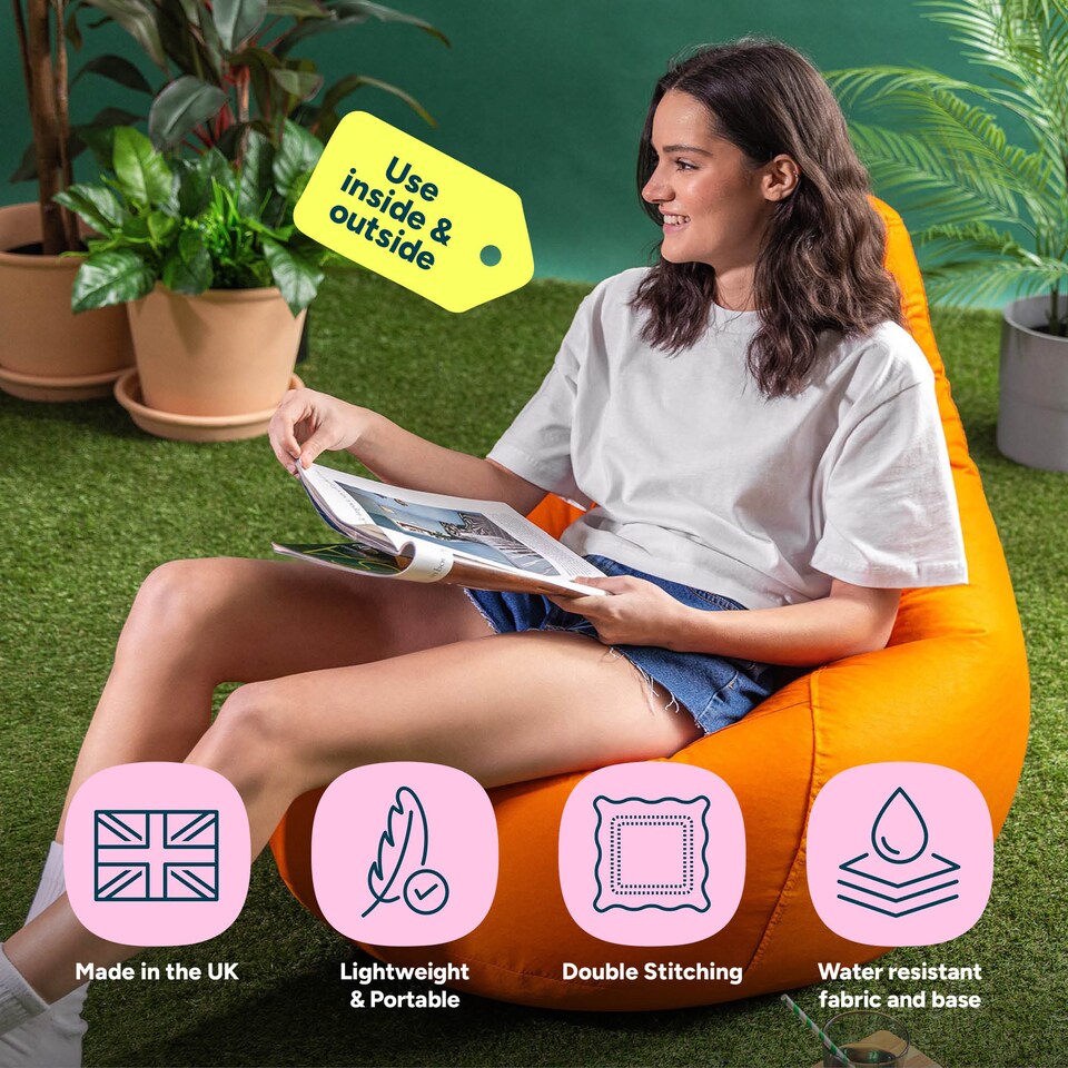 image 1 of Icon Dalton High Back Adult Gaming Indoor Outdoor Bean Bag Chair, Burnt Orange