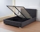 image 4 of The Oslo Charcoal Linen Tufted Ottoman Bed Frame - Double | Grey | Charcoal | Double