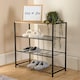 image 2 of OHS 4 Tier Home Hallway Bedroom Shoe Storage Organiser Wire Shelving Unit - Black