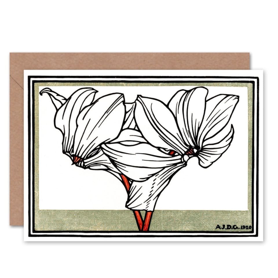 image 1 of Cyclamen Julie De Graag Art Blank Just to Say Card