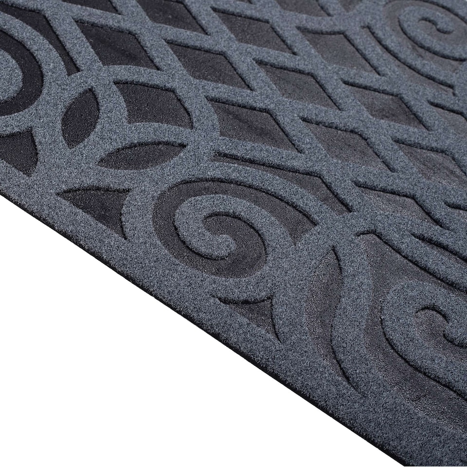 image 1 of Nicoman Victorian Style Rubber Door Mat Grey 75 x 44cm