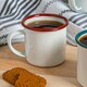 image 4 of Argon Tableware White Enamel Espresso Cups - 130ml - Red - Pack of 6 Red