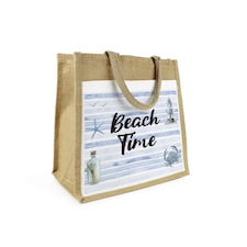 Beach Time Reusable Jute Shopping Bag