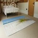 image 3 of Beautiful sand dune fence by sea grass with sailboat on horizon (Rug) Cream | XL