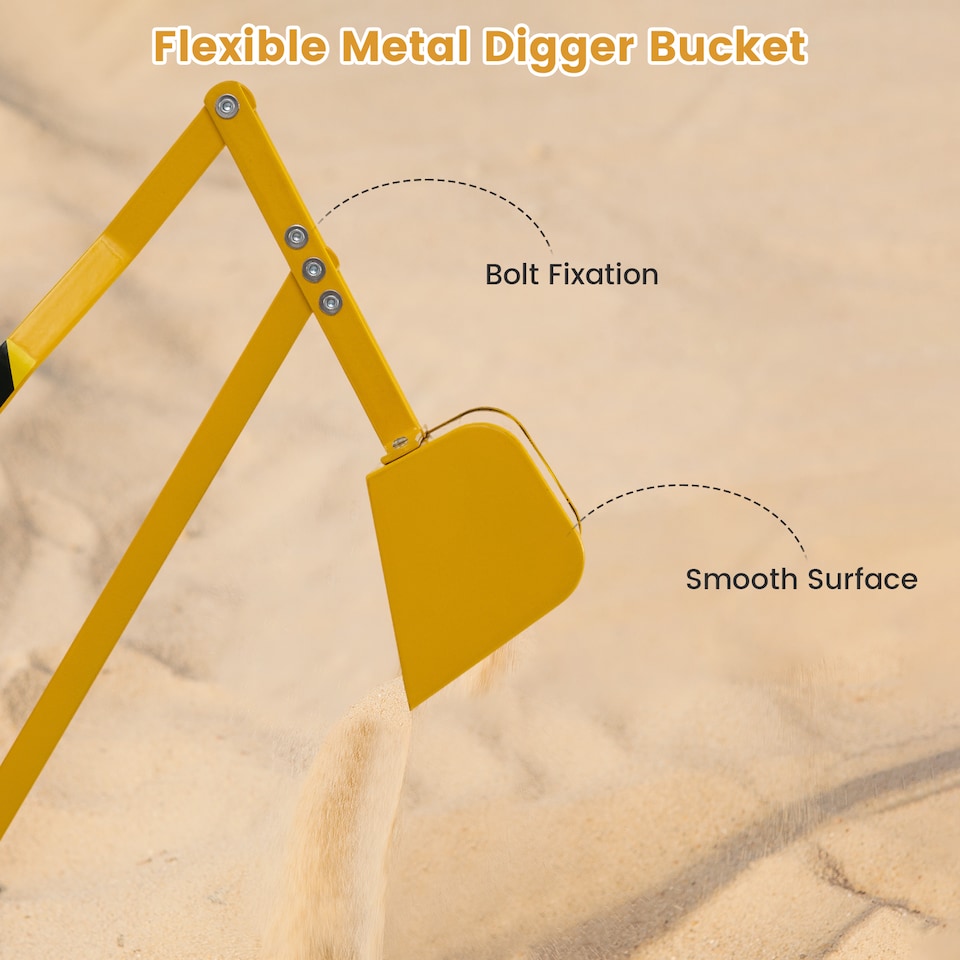 image 1 of COSTWAY Sand Digger Kids Sandbox Toy Construction Yellow