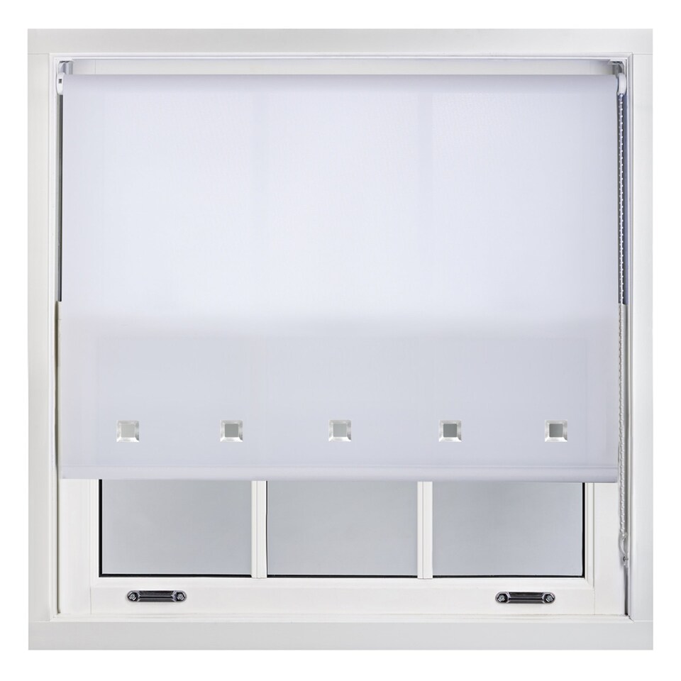 image 1 of FURNISHED Roller Blinds Daylight Square Eyelet Light Filtering Easy Fit Trimmable Window Shade | White | White