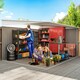 image 3 of Outsunny 11.3x9.2ft Steel Garden Storage Shed w/ Sliding Doors & 2 Vents, Grey