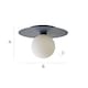 image 8 of ValueLights Darla Navy Frosted Globe Bathroom Flush Ceiling Light | Blue
