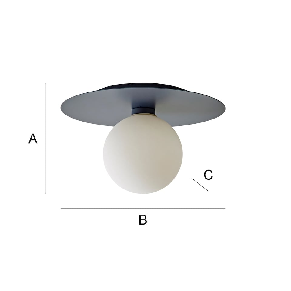 image 1 of ValueLights Darla Navy Frosted Globe Bathroom Flush Ceiling Light | Blue